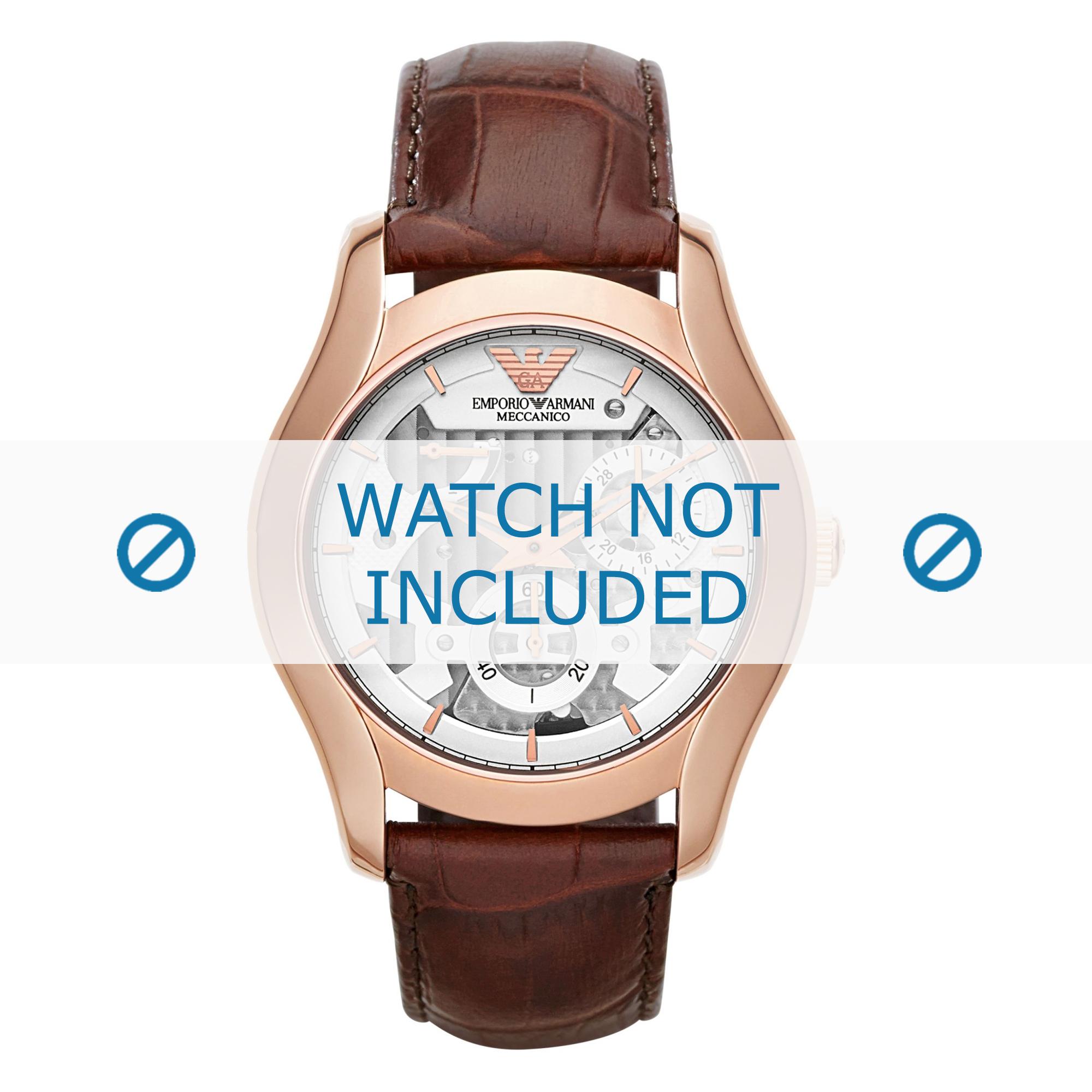 Watch strap Armani AR4675 Leather Brown 22mm