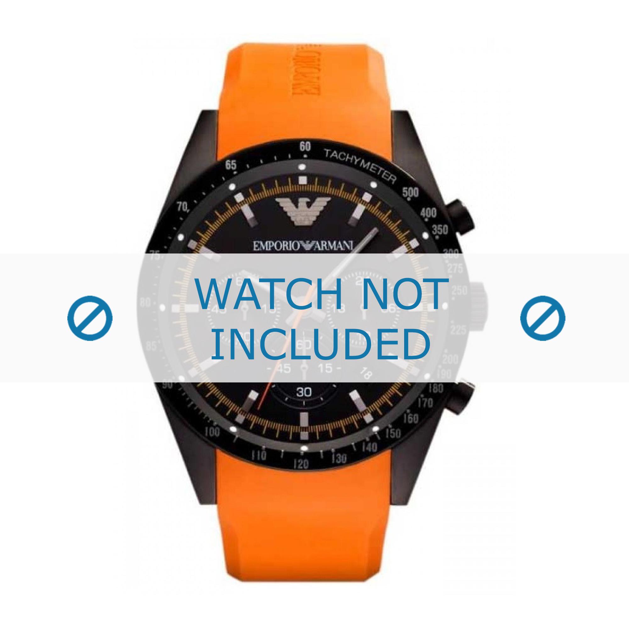 Watch strap Armani AR5987 Rubber Orange 24mm