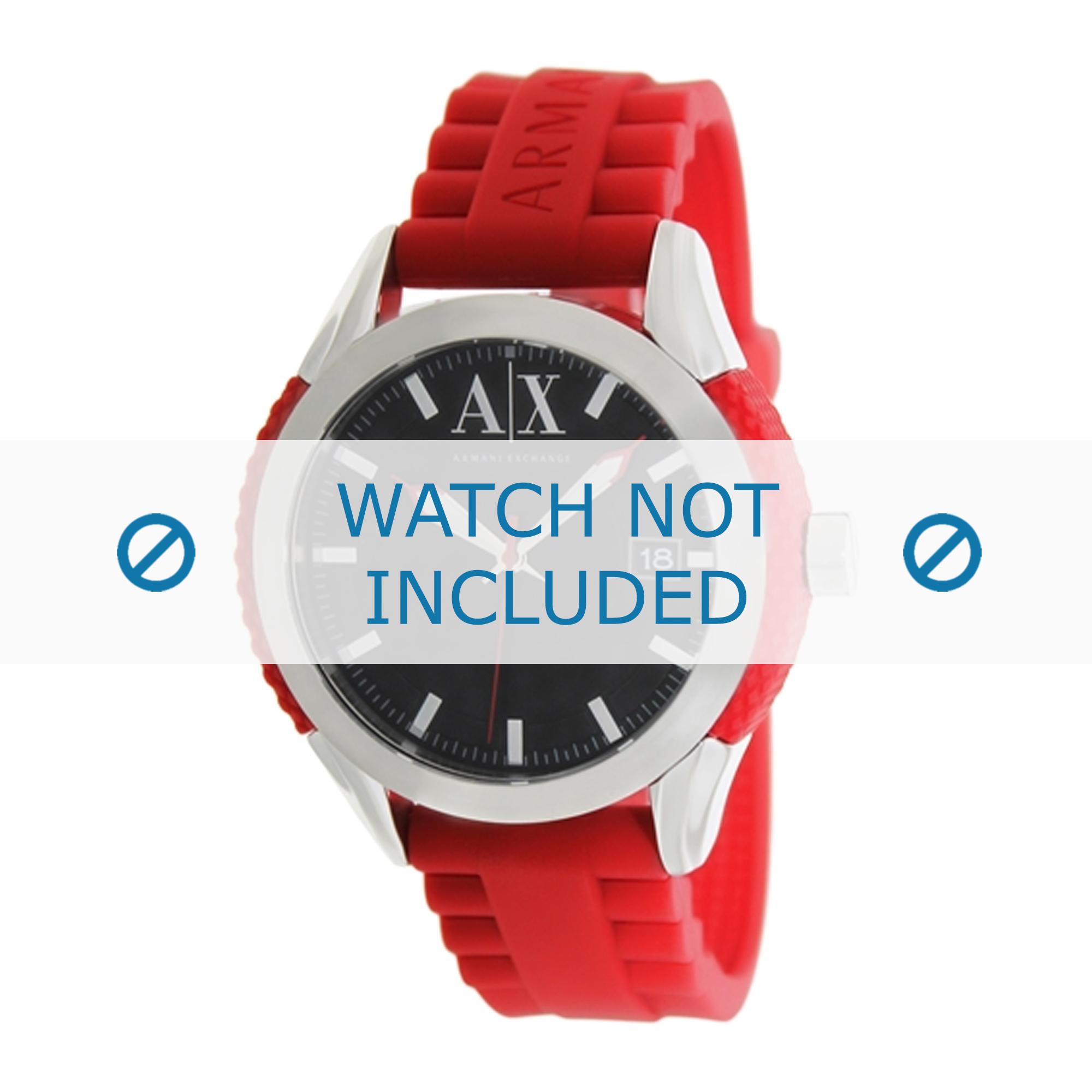 Watch strap Armani Exchange AX1227 Rubber Red 22mm