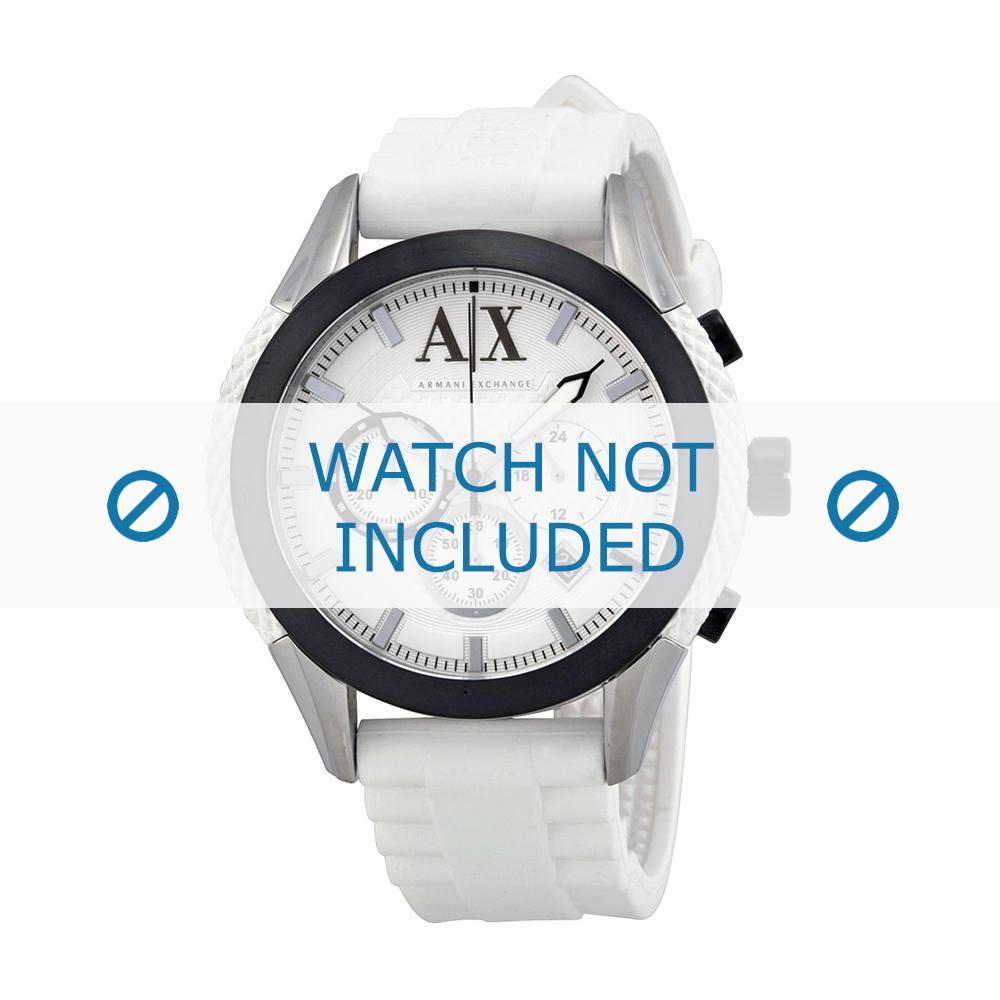 Watch strap Armani AX1225 Silicone White 22mm