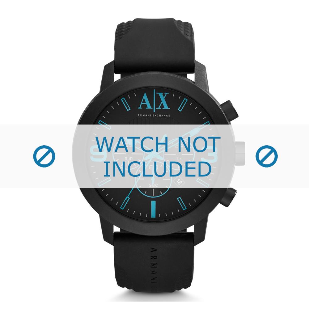 Watch strap Armani AX1356 Silicone Black 24mm