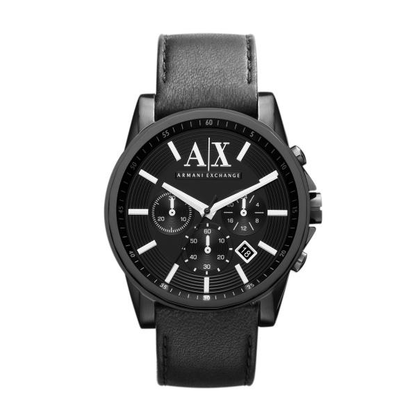 Watch strap Armani Exchange AX2098 Leather Black 22mm