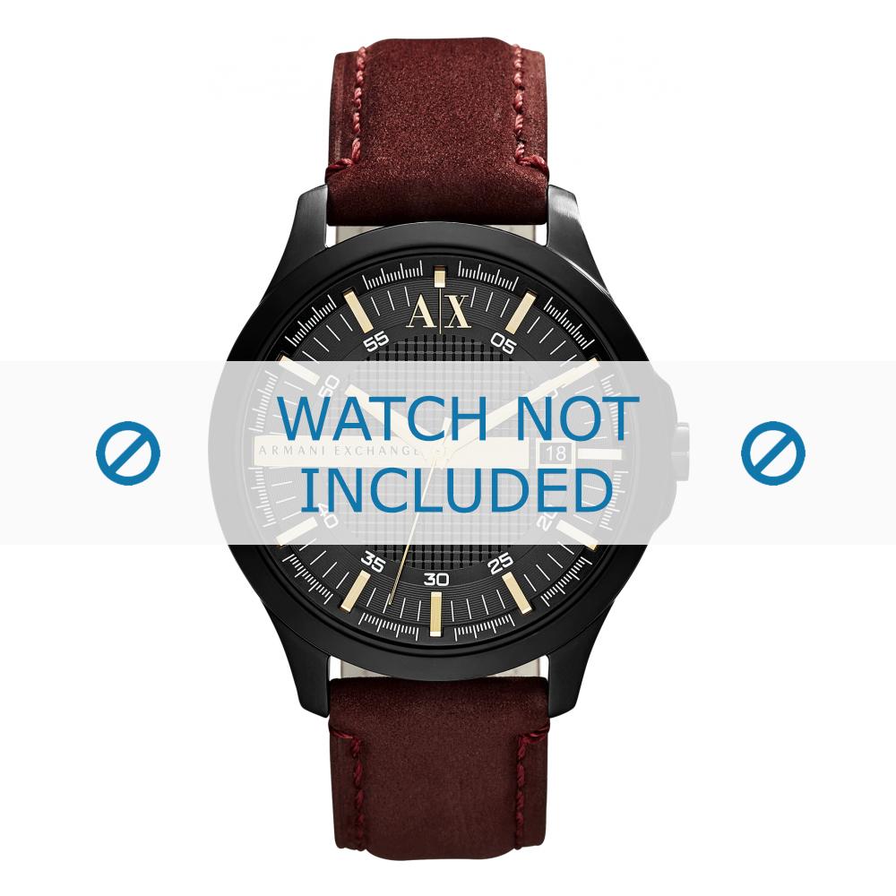 Watch strap Armani AX2130 Leather Brown 22mm