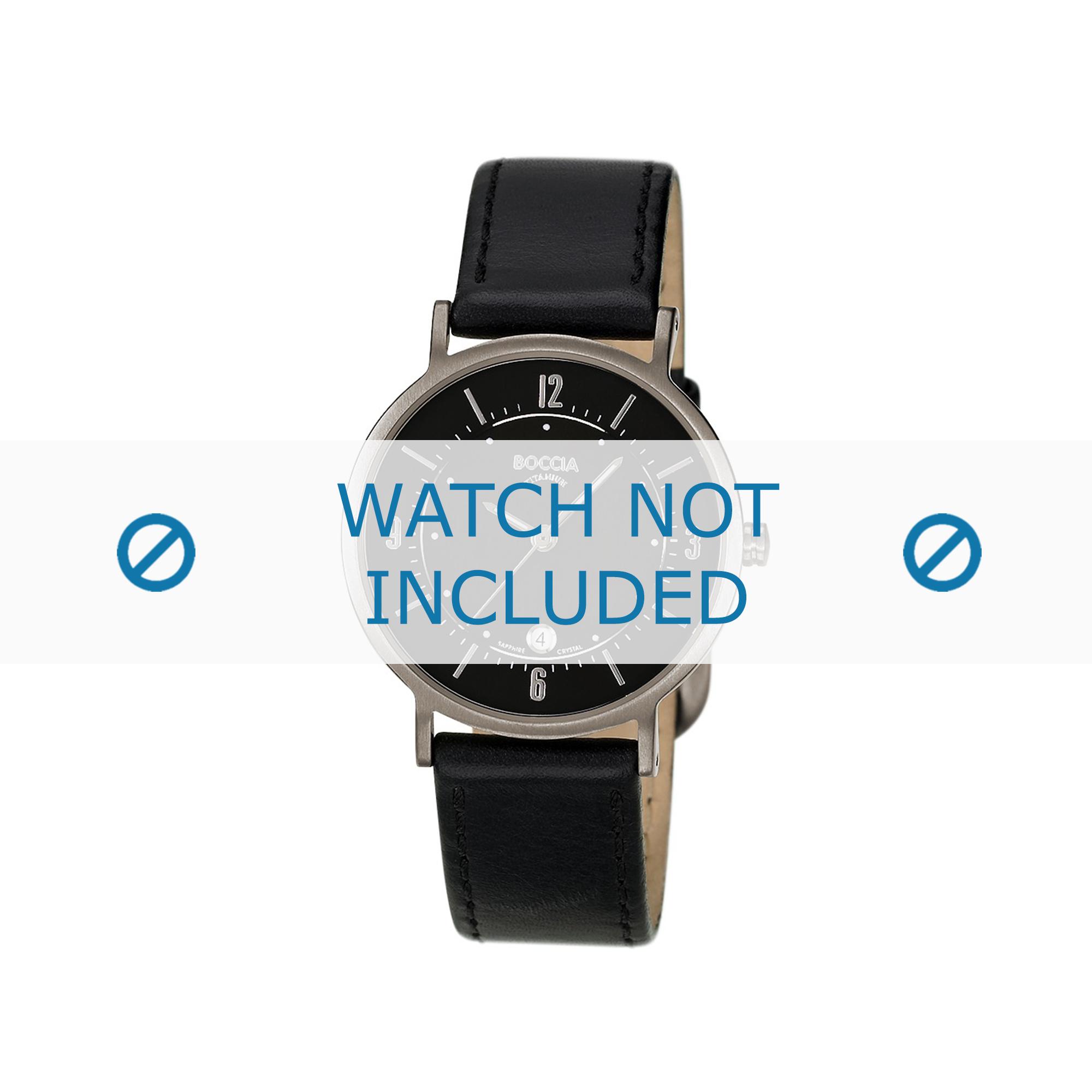 Boccia watch strap 3154 Leather Black 16mm