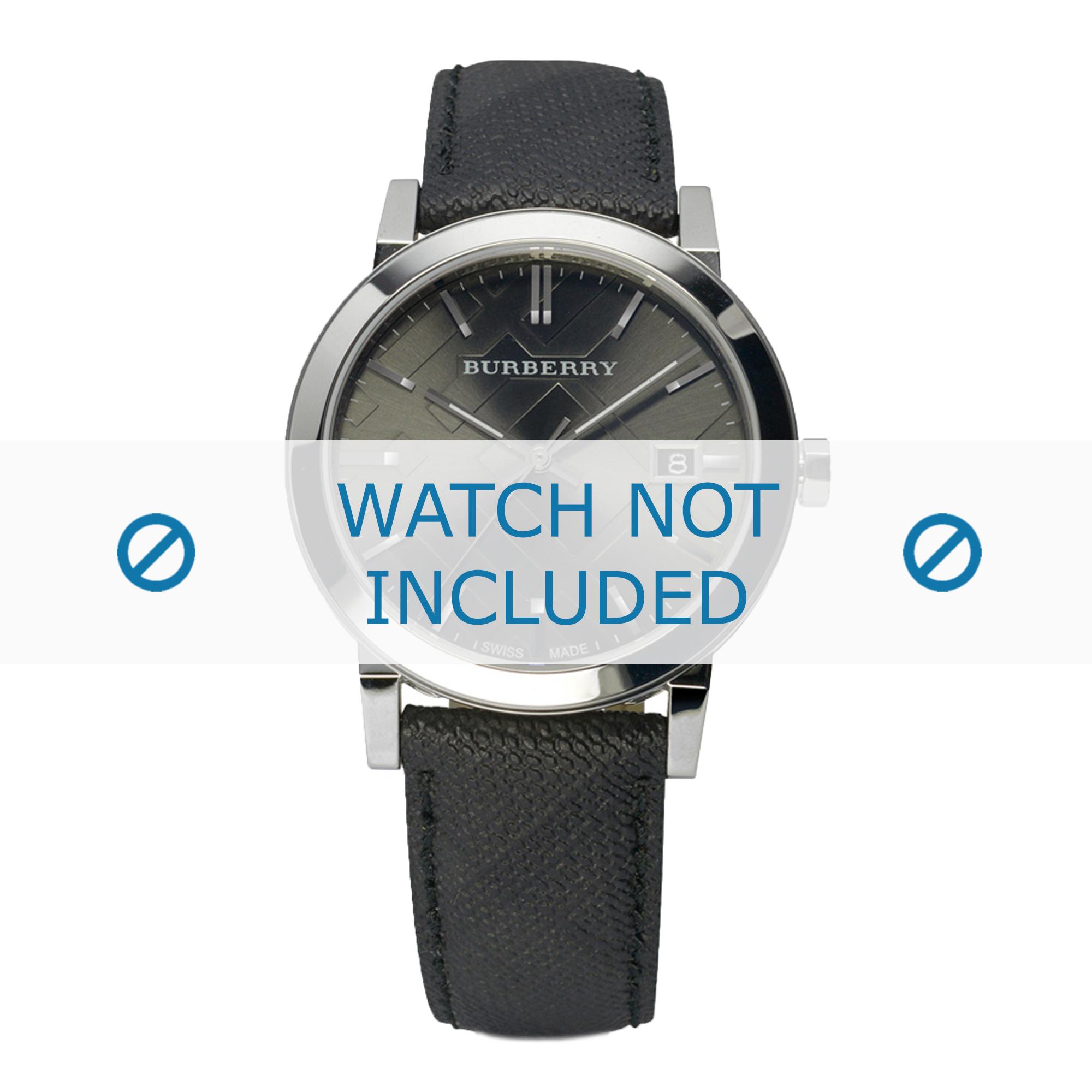 Watch strap Burberry BU9030 Leather Black 20mm