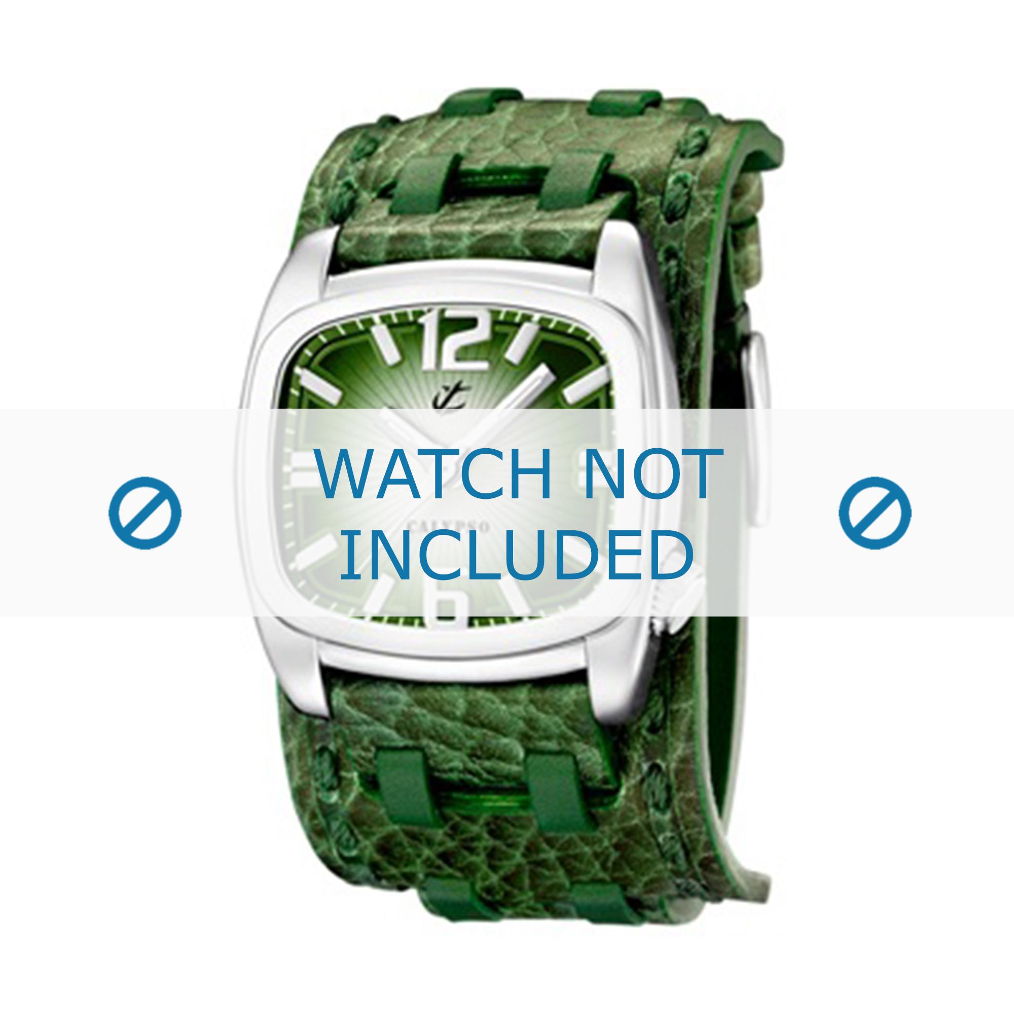 Calypso watch strap K5224/4 Leather Green 26mm