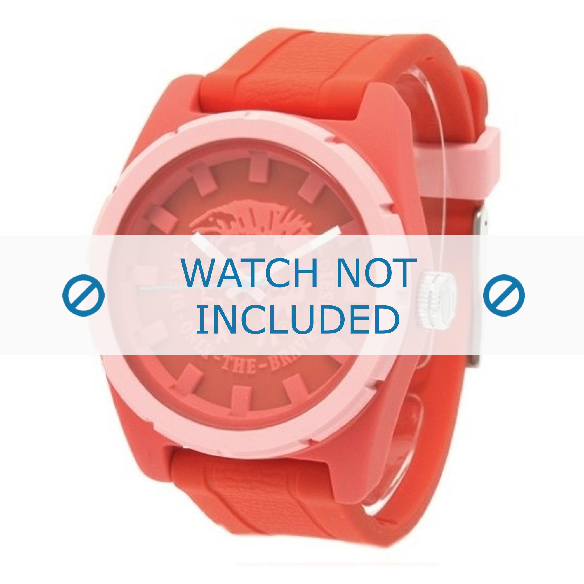 Diesel watch strap DZ1627 Silicone Red 24mm