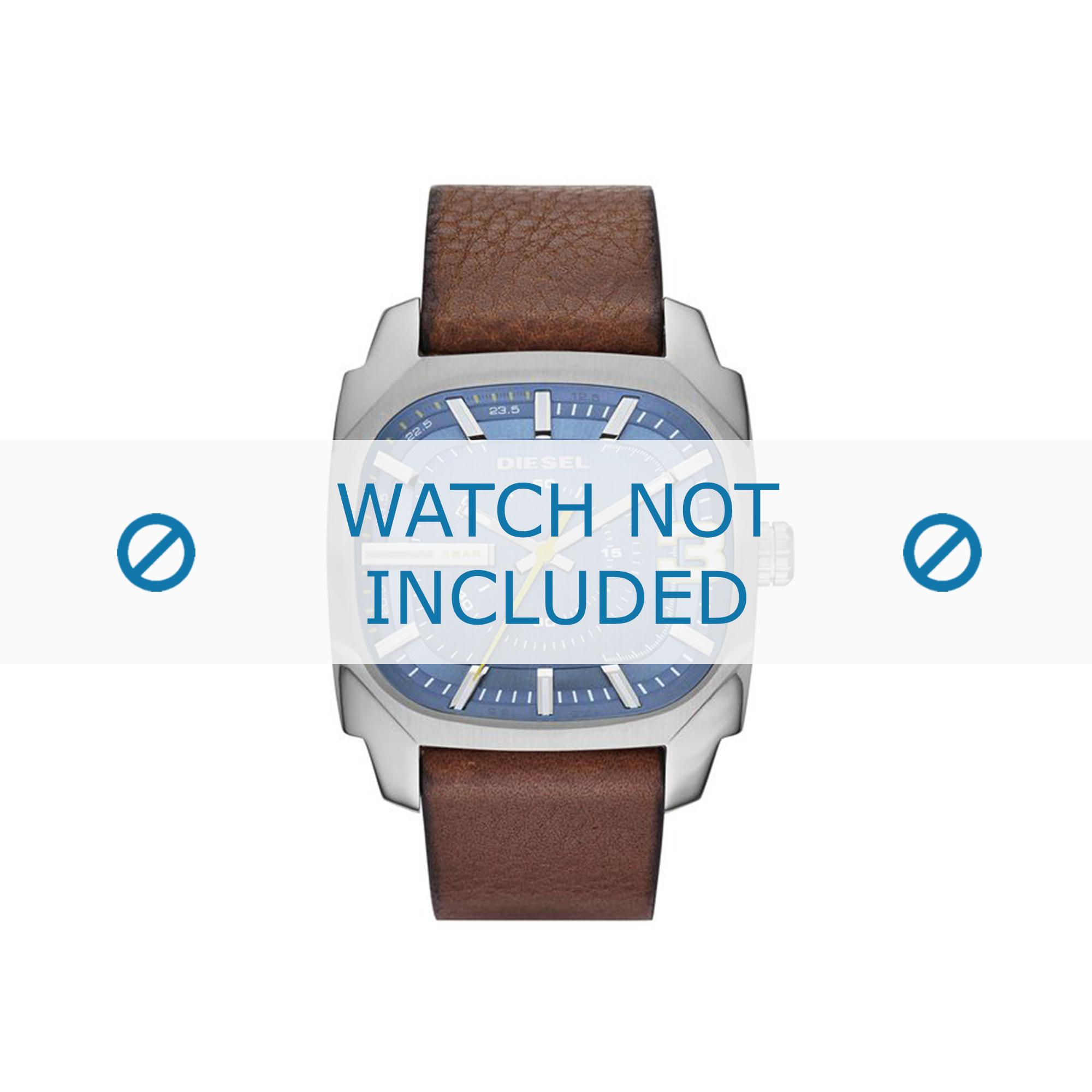 Watch strap Diesel DZ1654 Leather Brown 24mm