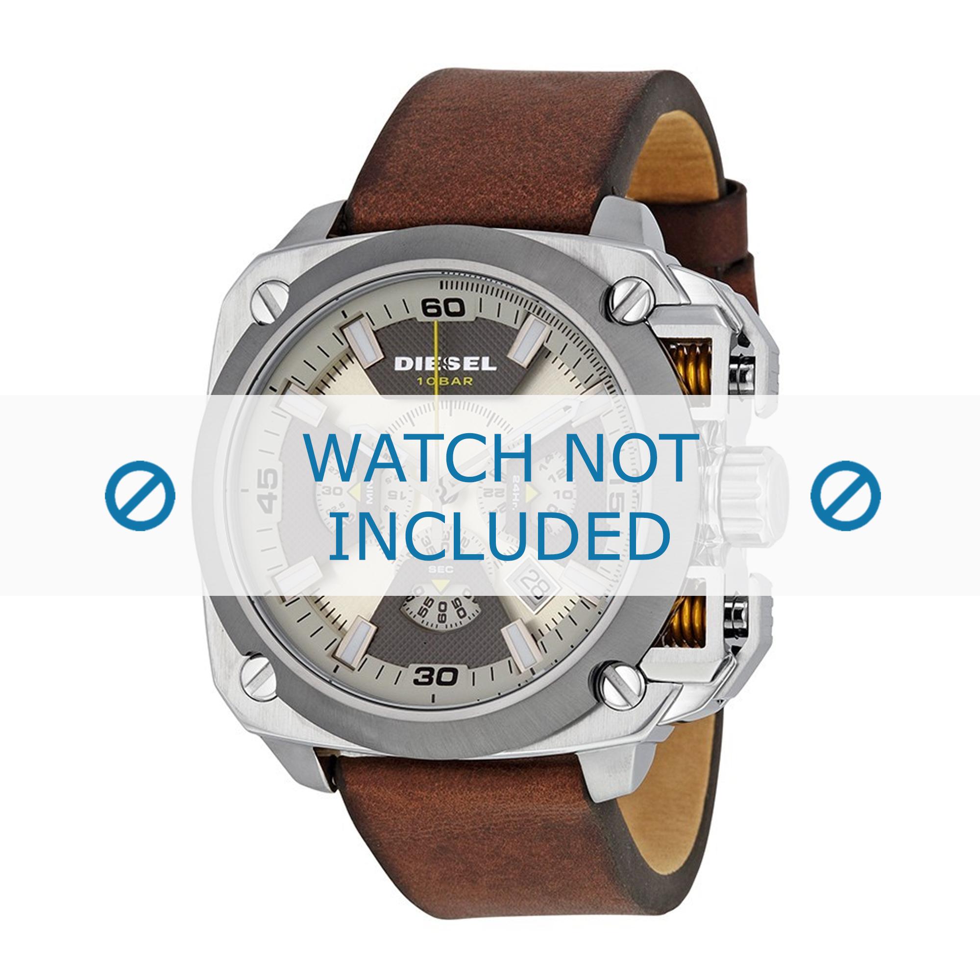 Watch strap Diesel DZ7343 Leather Brown 26mm