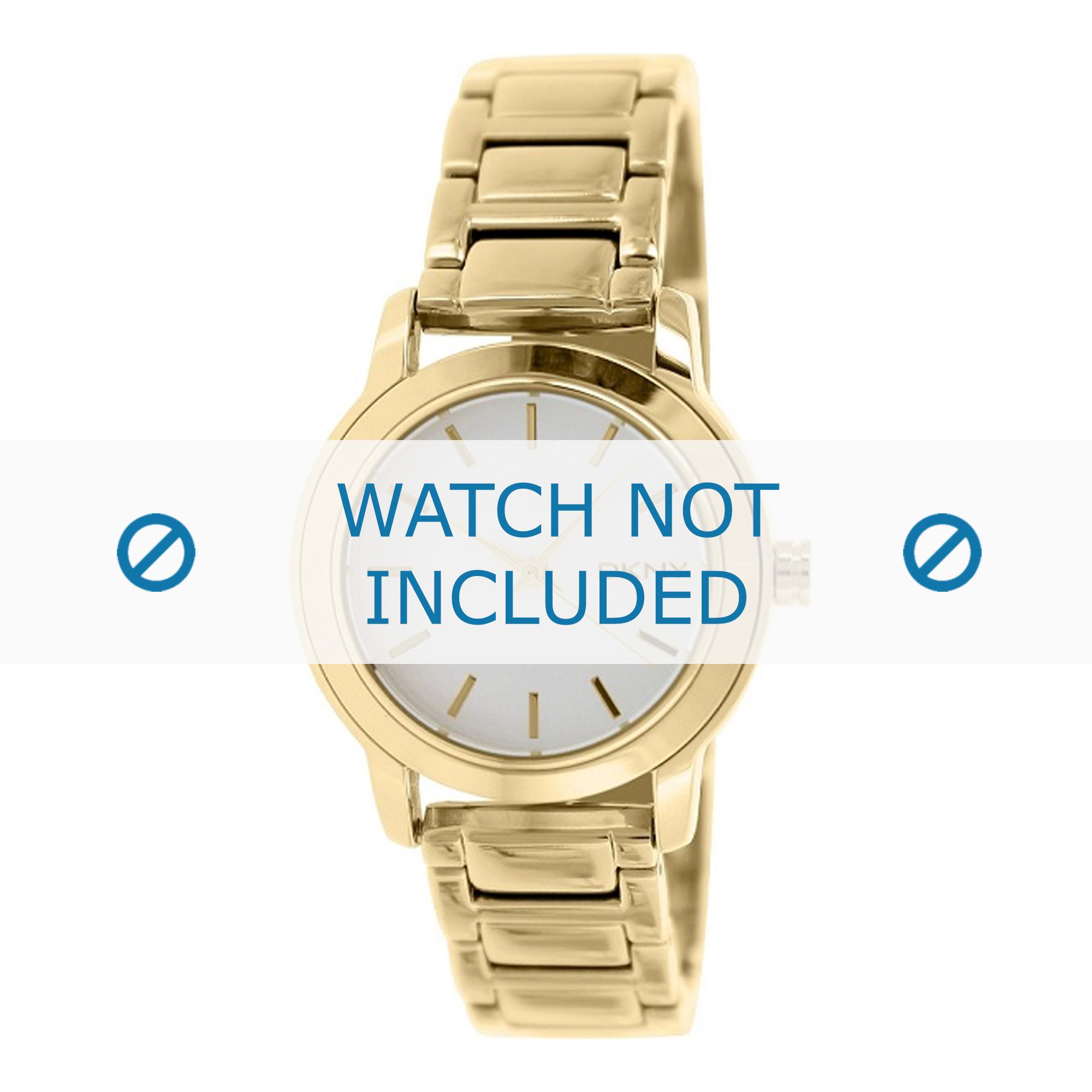 Watch strap DKNY NY2343 / SOHO Steel Gold toned 18mm