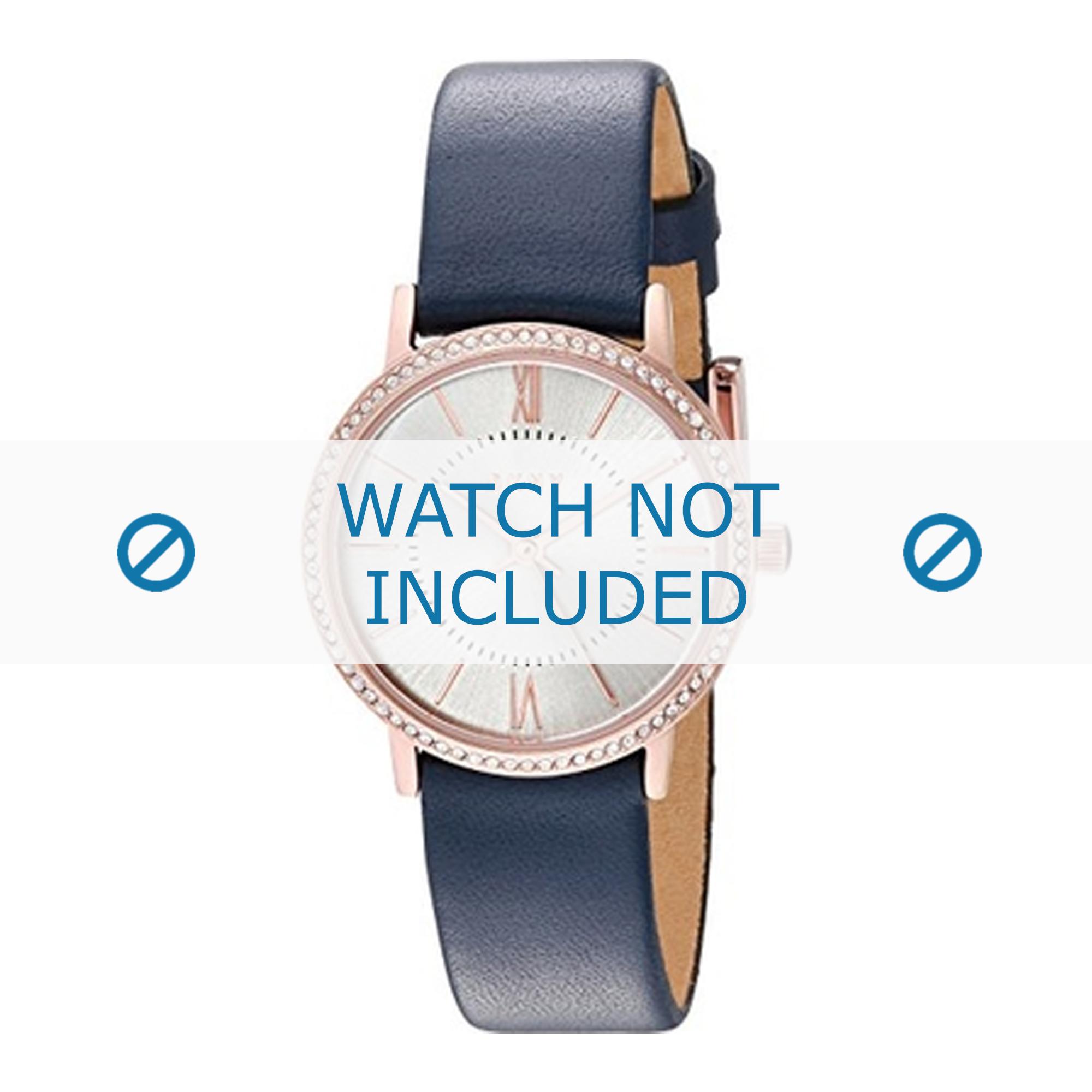 Watch strap DKNY NY2553 Leather Blue 14mm