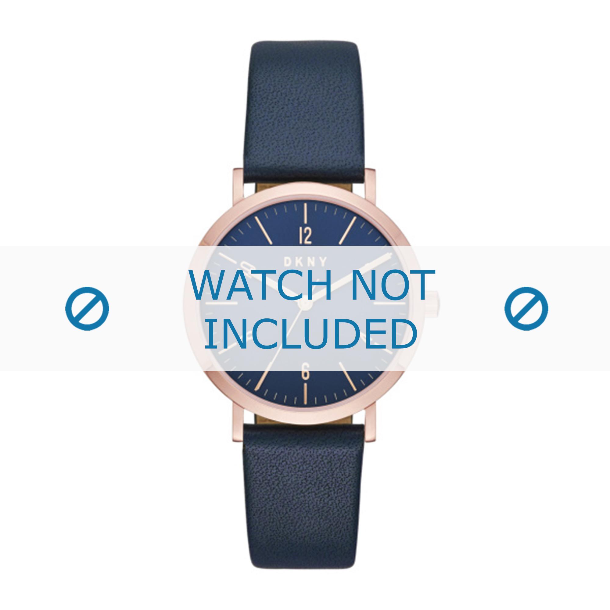 Watch strap DKNY NY2614 Leather Blue 18mm