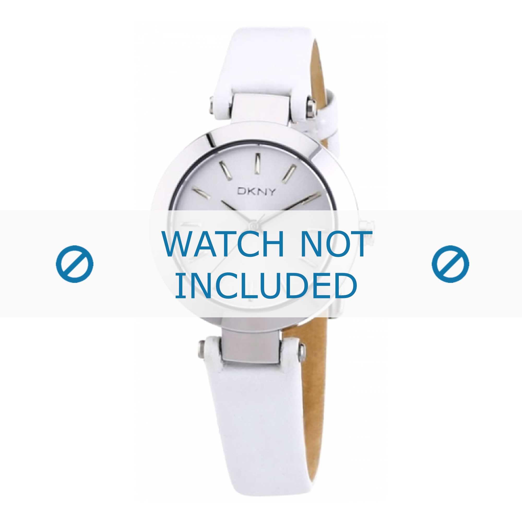 Watch strap DKNY NY8834 Leather White 8mm