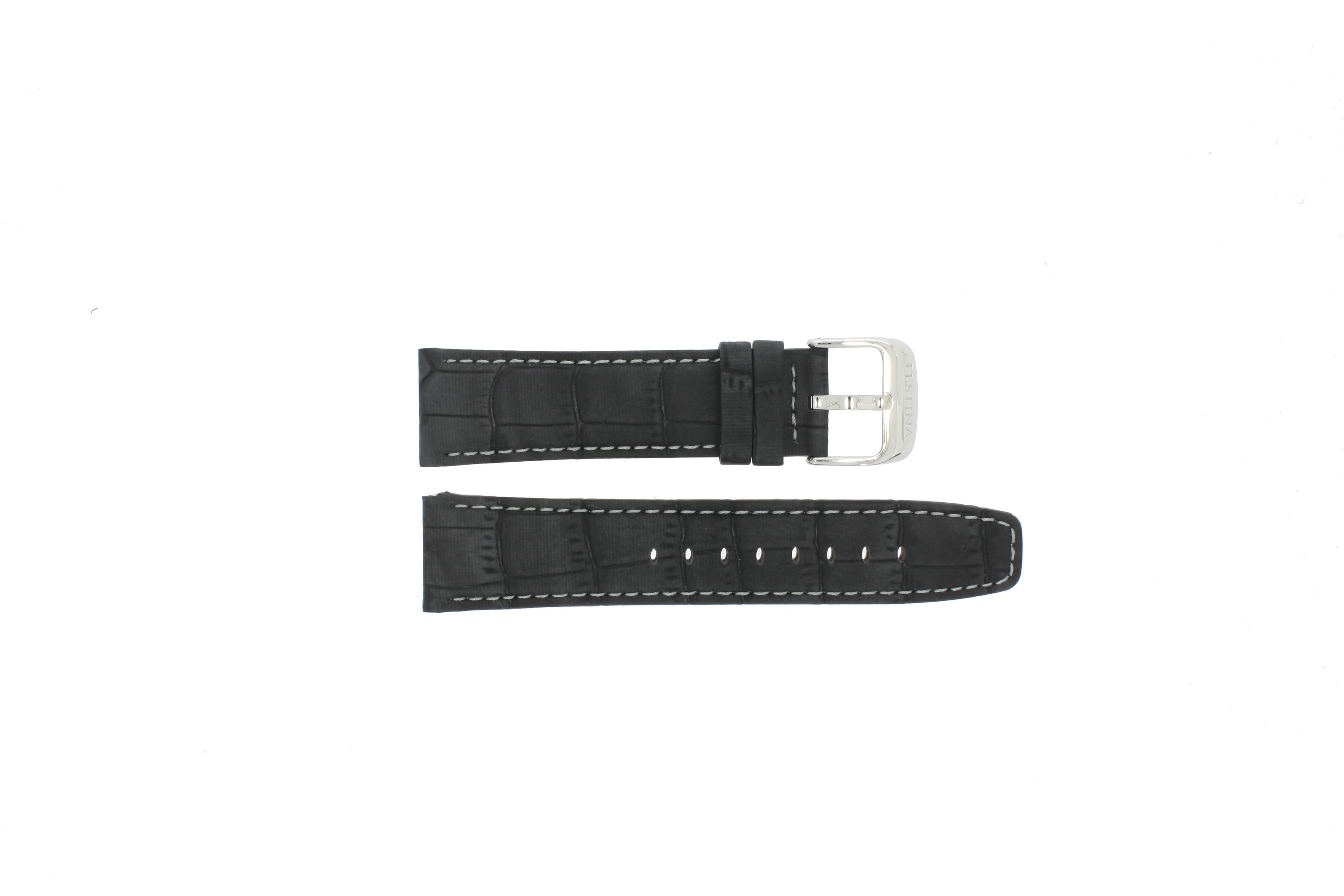 Watch strap Festina F16573-1 Leather Anthracite grey 23mm