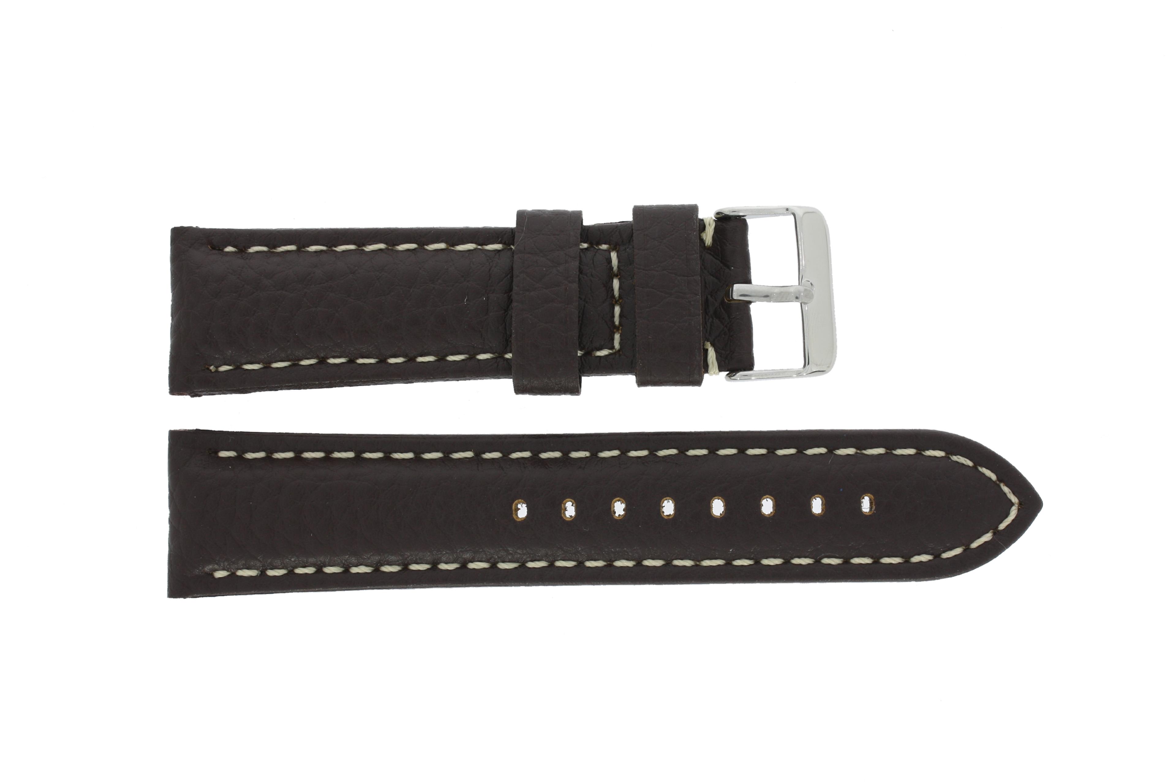 Watch strap Universal I038-XL Leather Brown 24mm