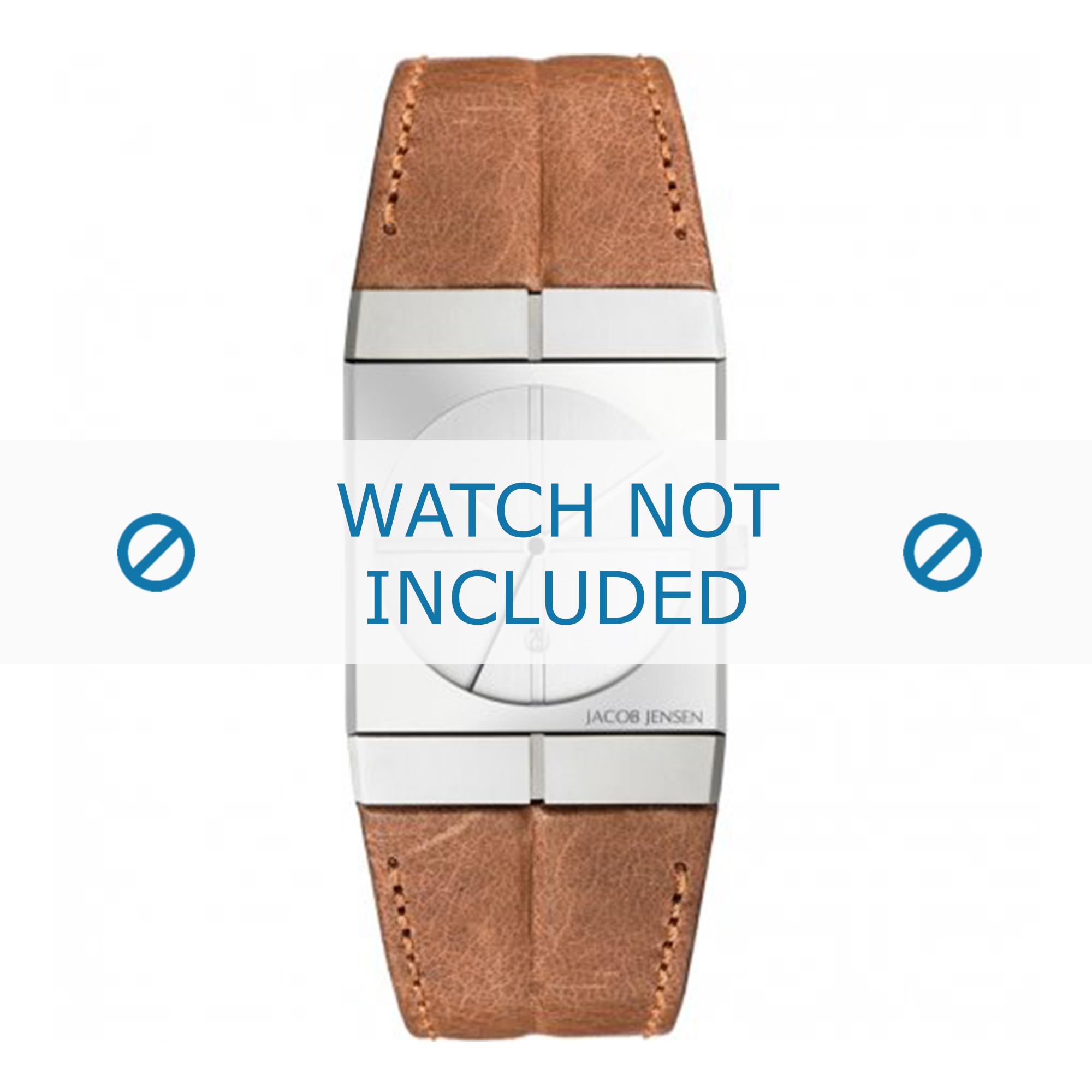 Watch strap Jacob Jensen 233 Leather Brown 18mm