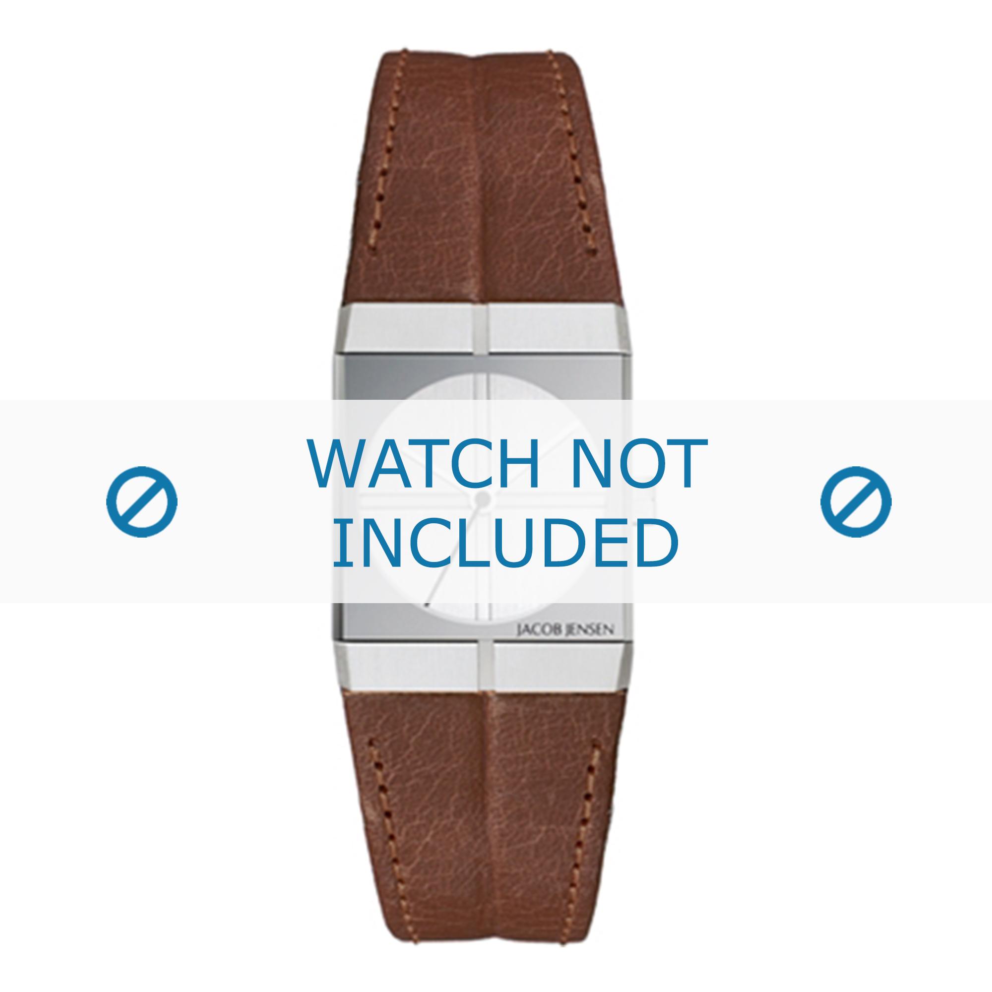 Jacob Jensen watch strap 243 Leather Brown 21mm + brown stitching