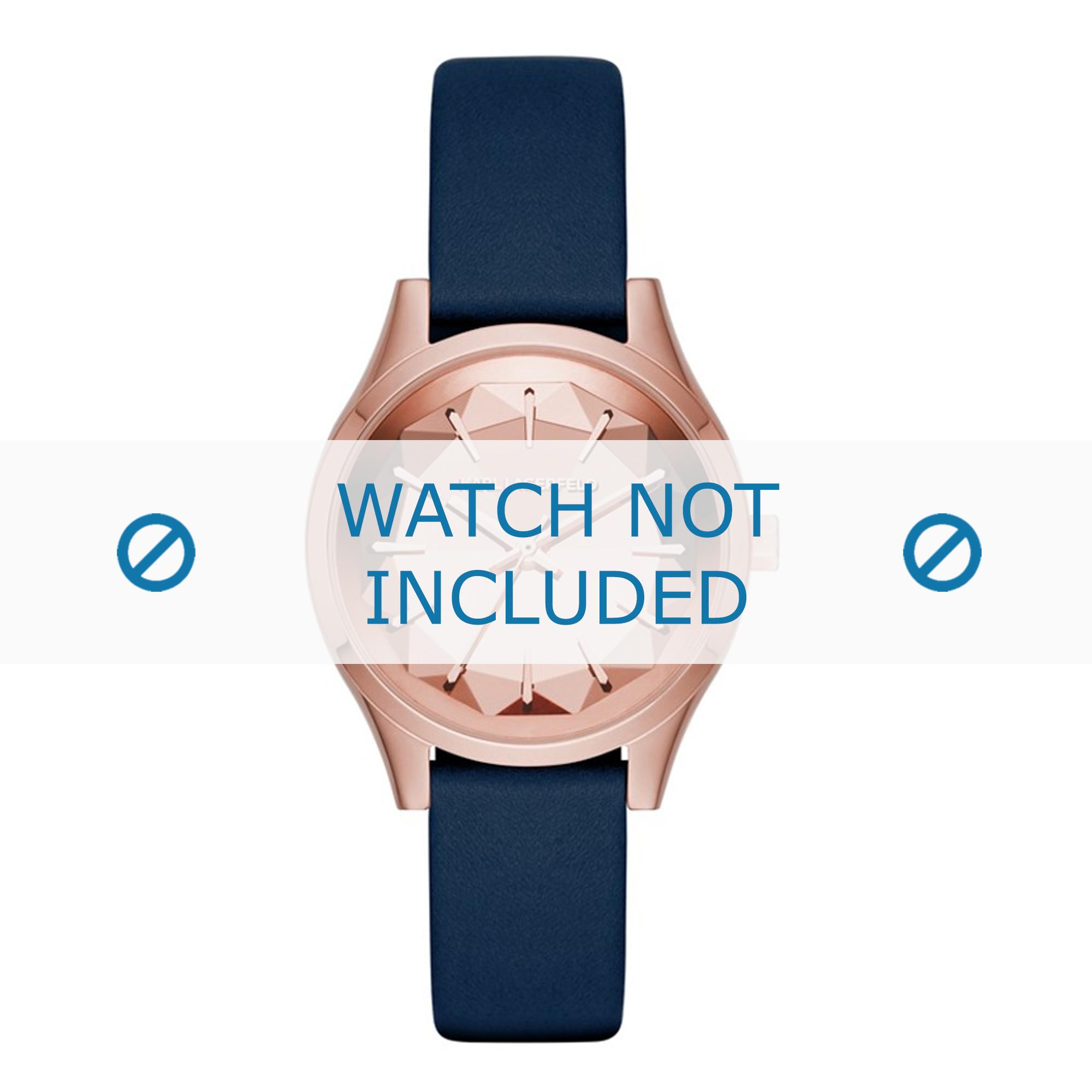 Watch strap Karl Lagerfeld KL1632 Leather Blue 16mm