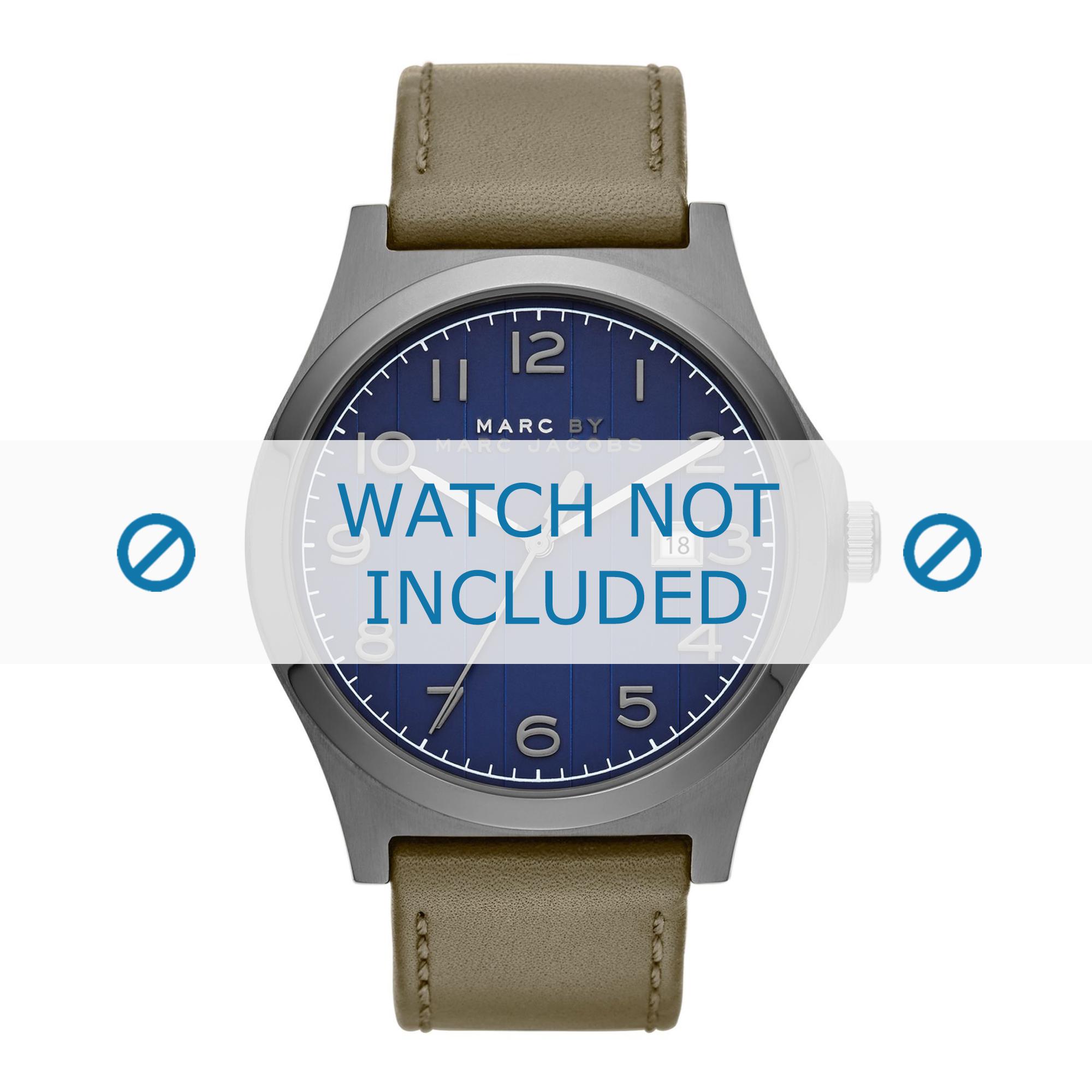 Watch strap Marc by Marc Jacobs MBM5046 Leather Olive green 22mm