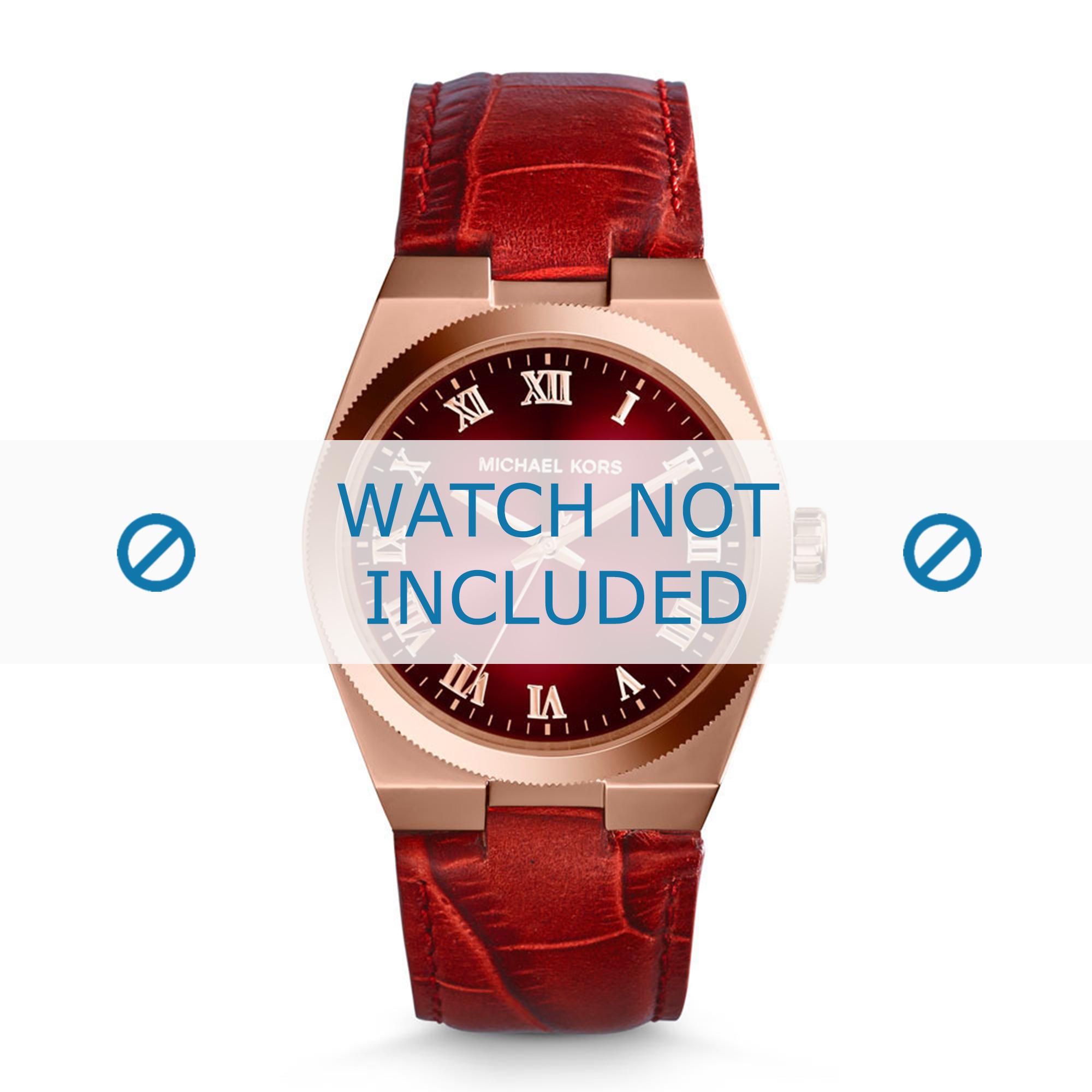 Watch strap Michael Kors MK2357 Croco leather Red 9mm