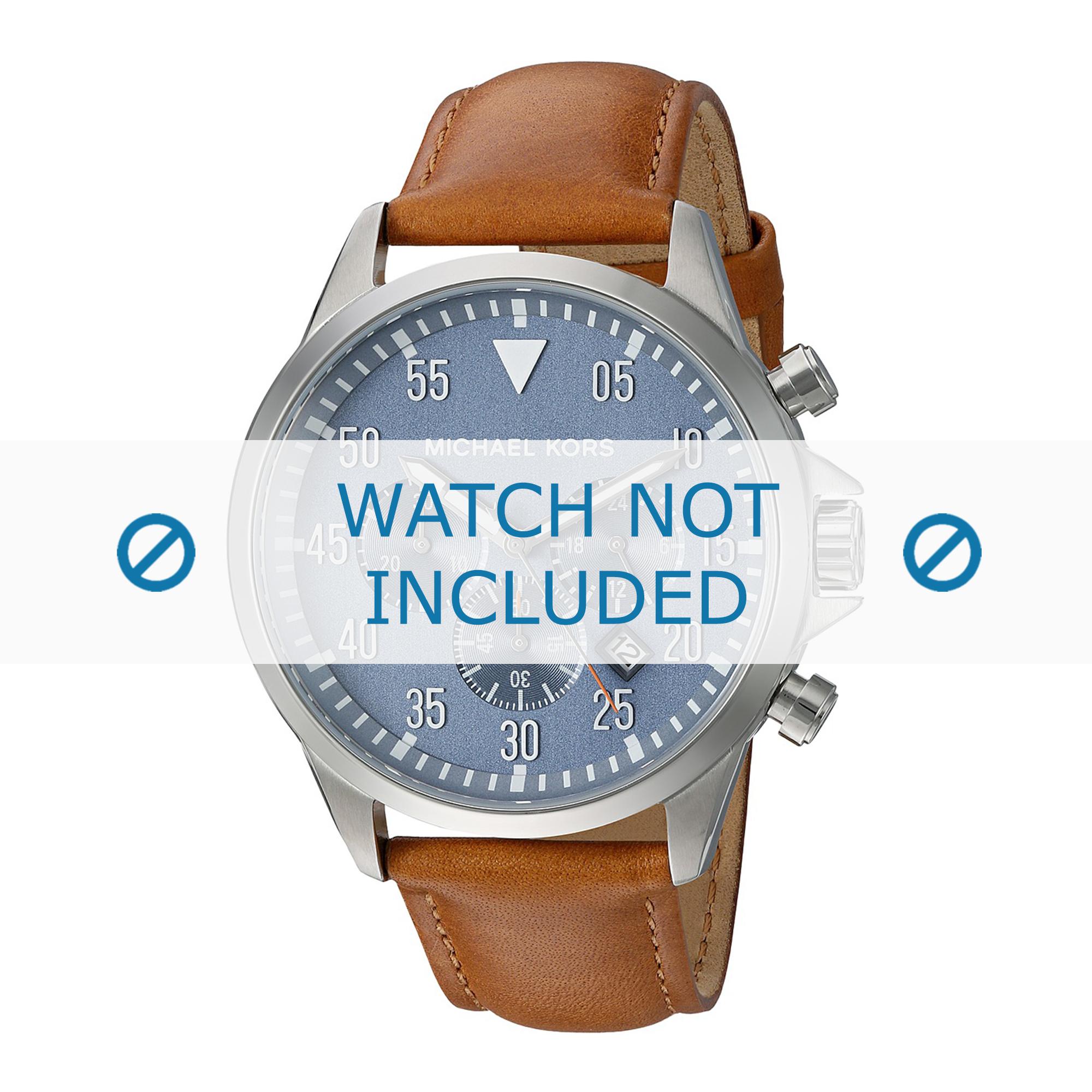 Watch strap Michael Kors MK8490 Leather Cognac 22mm