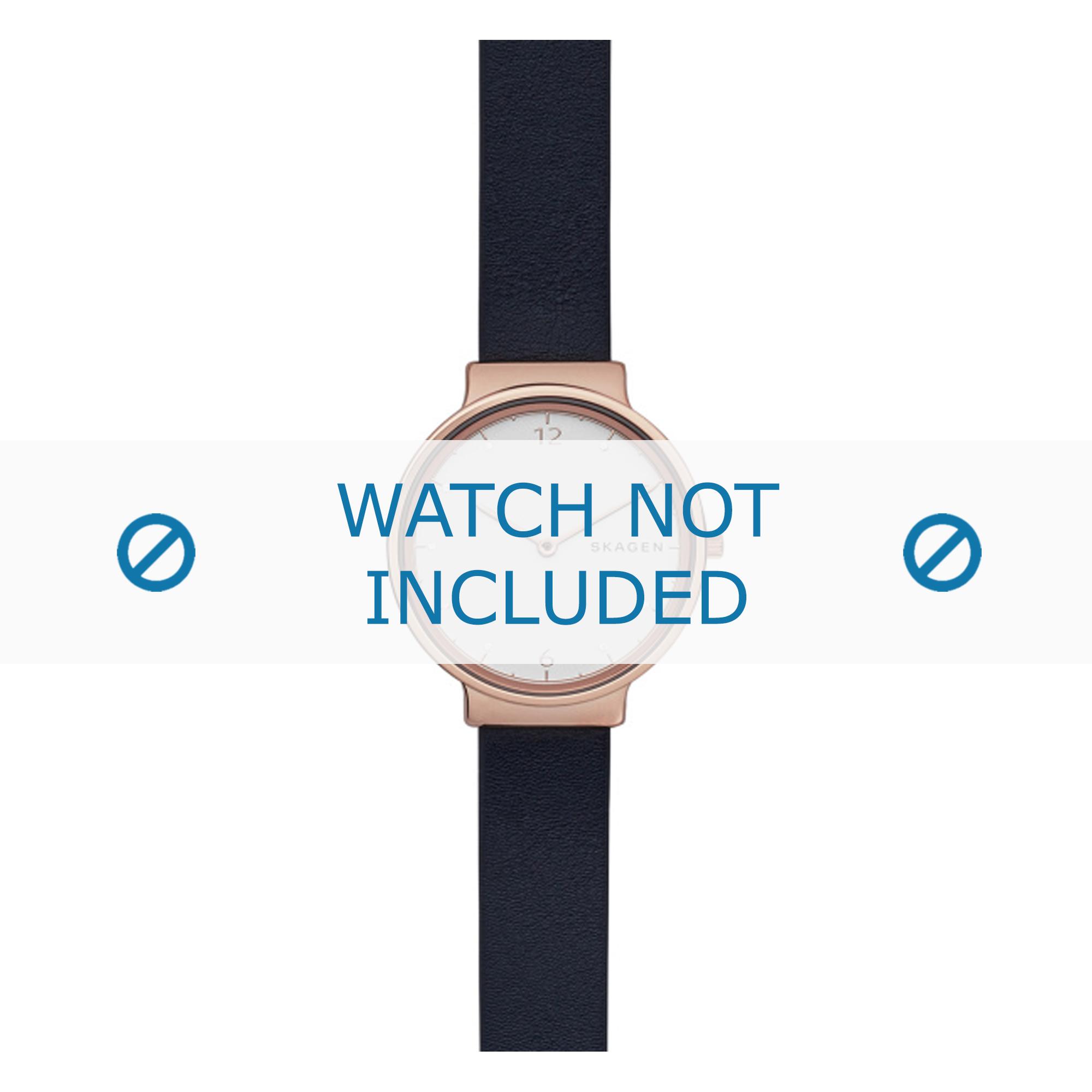 Watch strap Skagen SKW2608 Leather Black 14mm