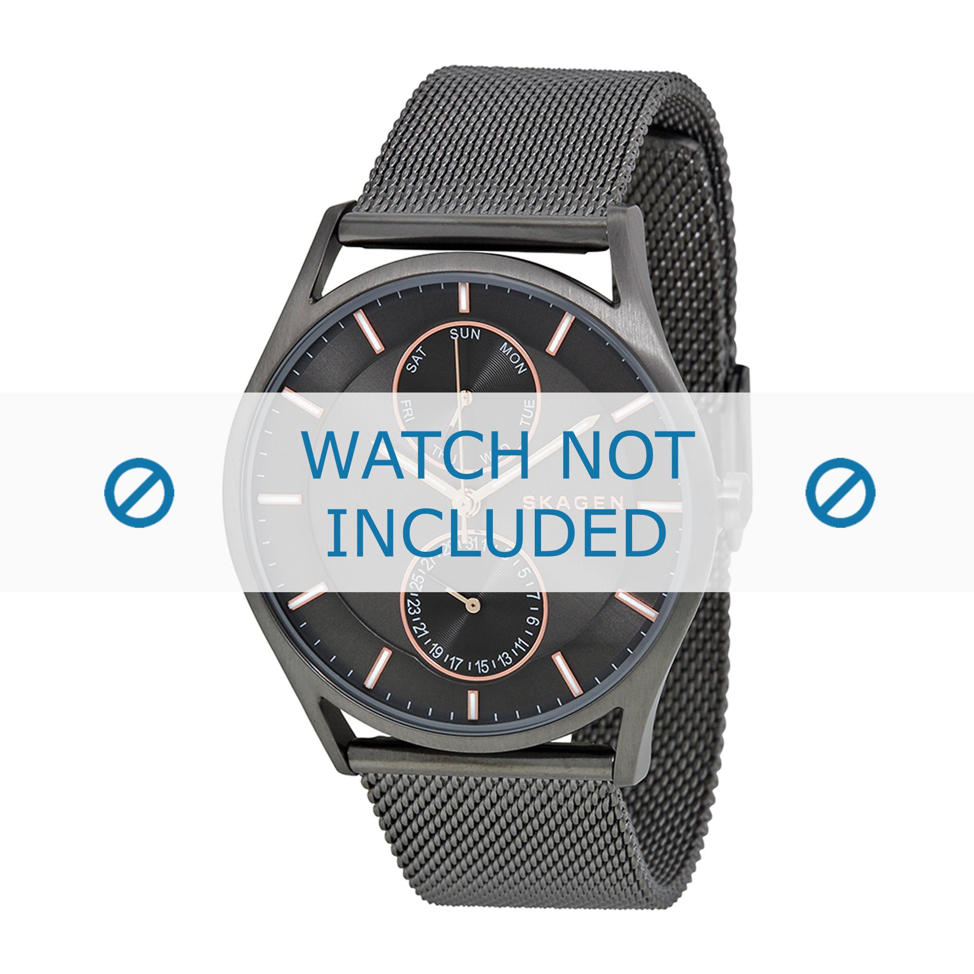 Watch strap Skagen SKW6180 Milanese Anthracite grey 22mm