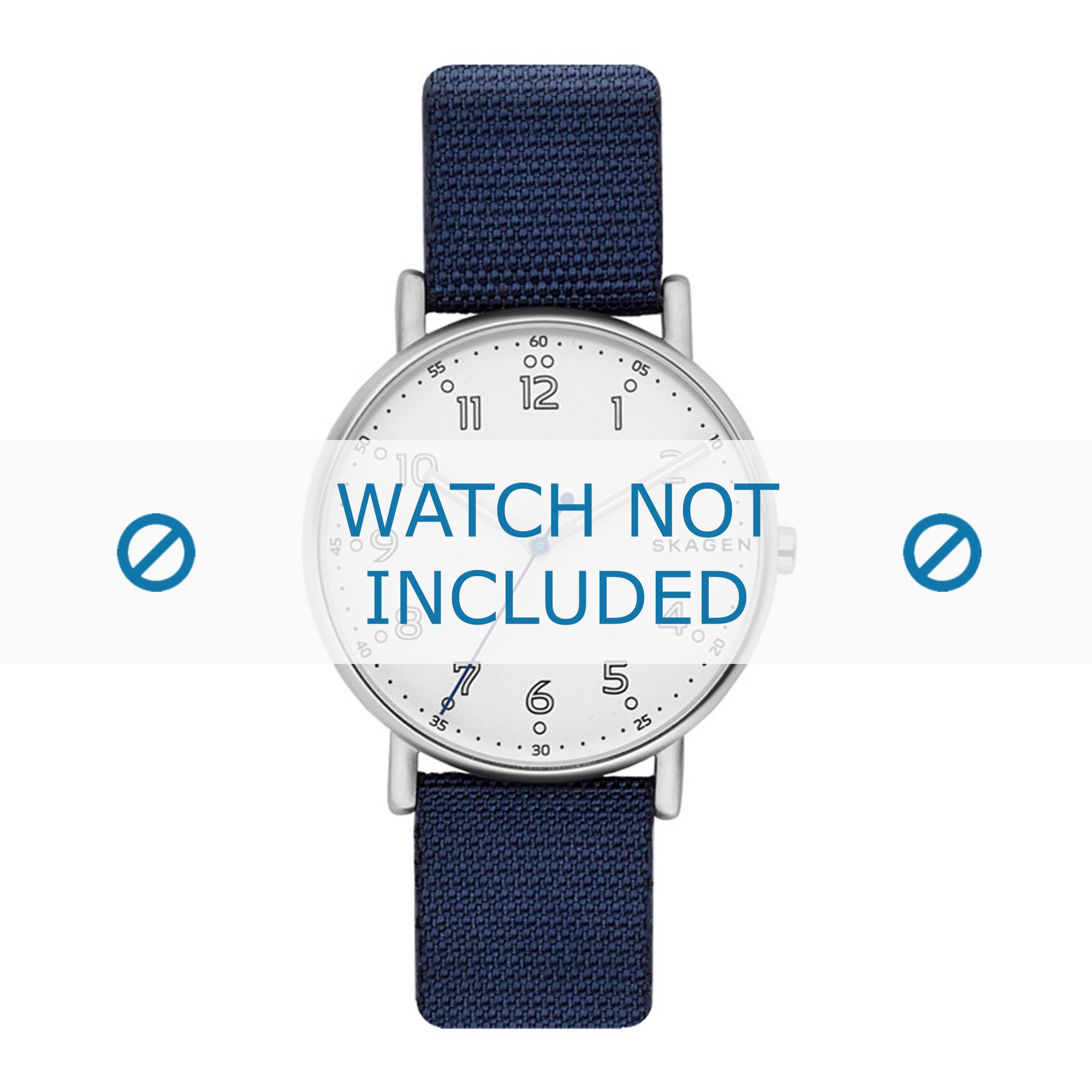 Watch strap Skagen SKW6356 Leather Blue 20mm