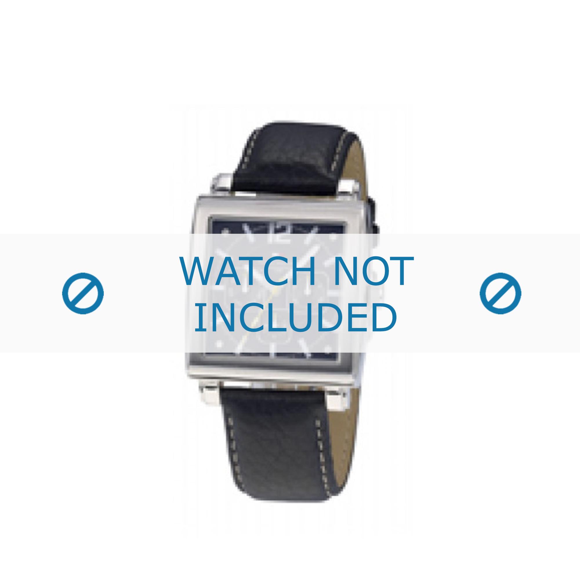 Tommy Hilfiger watch strap TH-06-1-14-0604 / TH679300813 / TH1710112 Leather Black + white stitching