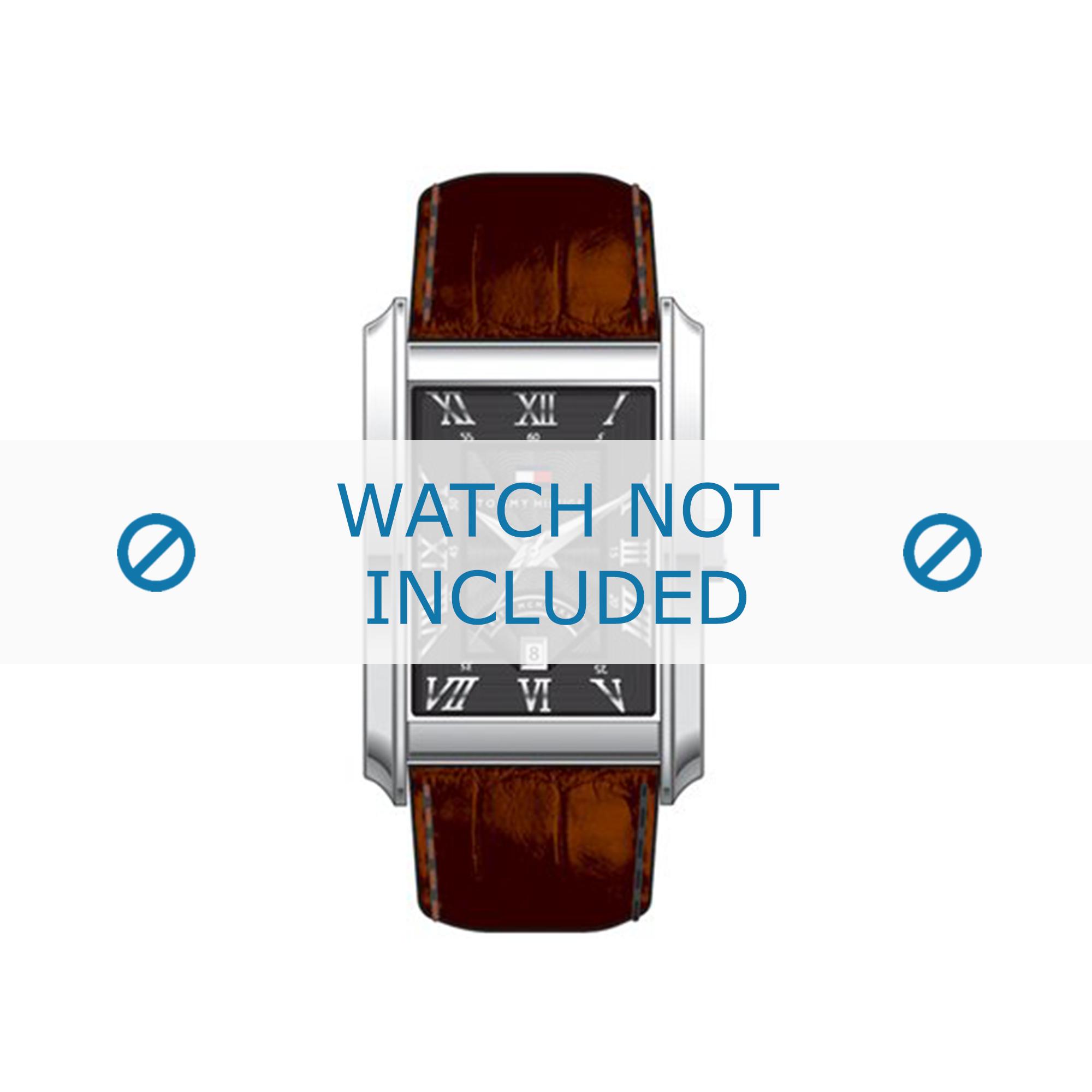 Tommy Hilfiger watch strap TH679300841 / TH-17-1-14-0631 / TH1710127 Leather Brown + brown stitching