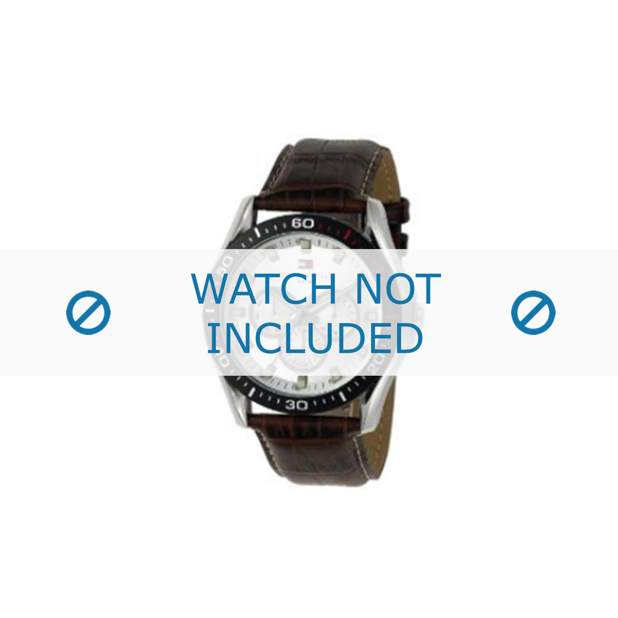 Tommy Hilfiger watch strap TH1790605 / TH-01-1-14-0600 / TH679300805 Leather Brown + brown stitching